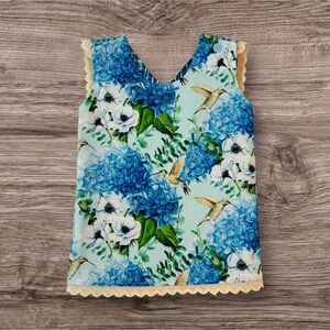 Handcrafted Kids Reversible Dress - Blue Floral by [Brand]